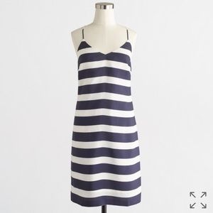 J Crew Navy ivory Taylor Printed racerback dress